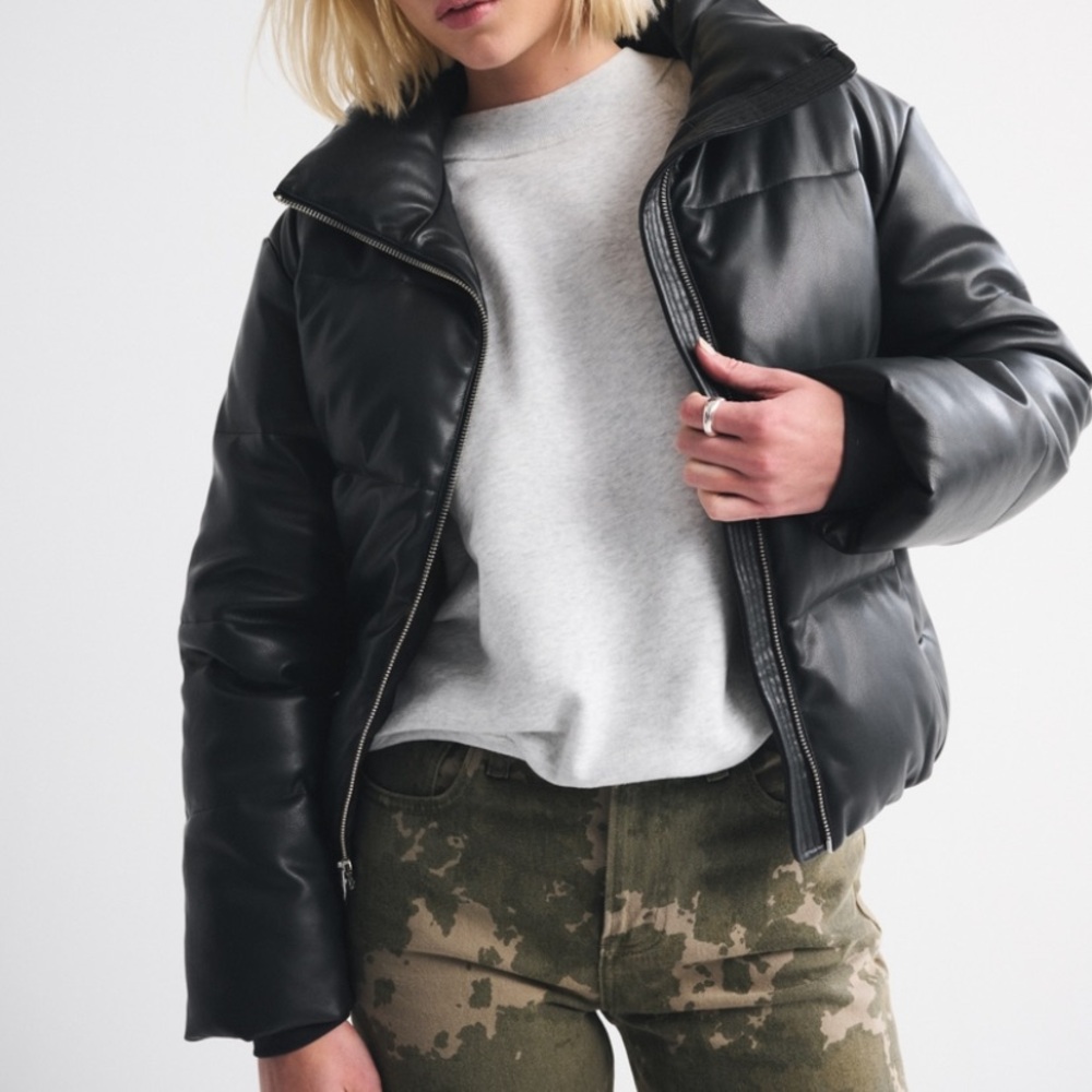 Abercrombie and Fitch vegan leather puffer